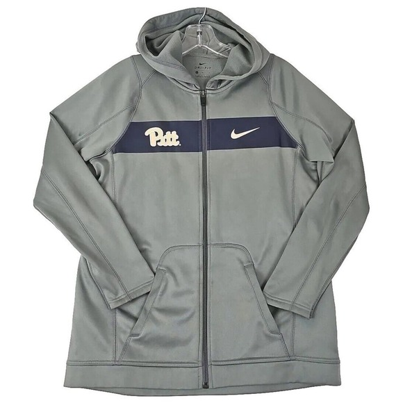 Nike Dri-Fit ~Men's Size M~ Gray Zip-Up Hoodie Logo. - Picture 1 of 12